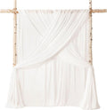 Ling's moment Weeding Arch Draping, 10Ft x 23Ft White Long Sheer Wrinkle-Free Drapes for Backdrop Curtain&Table Cloth for Birthday Party Baby Shower Photo Booth Decor