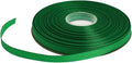 Solid Grosgrain Ribbon 25 Yard Each Roll 100% Polyester Woven Edge (1/4", Green)