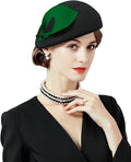 ORIDOOR Women Vintage 100% Wool Felt Flowers Bucket Cloche Bowler Hat Church Wedding Beret Hat