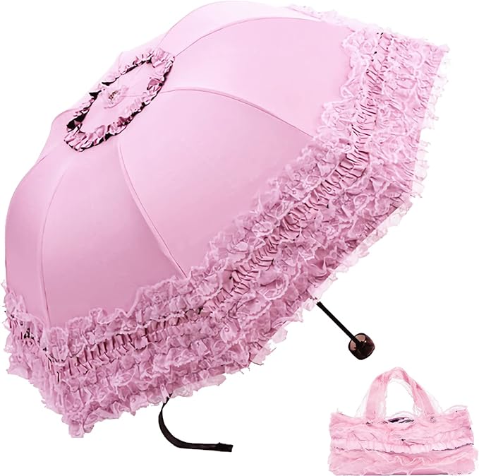 Vintage Lace Parasol Gothic Lolita Umbrella UV Sun Protection Witch Cosplay Photoshoot Props Party Decoration