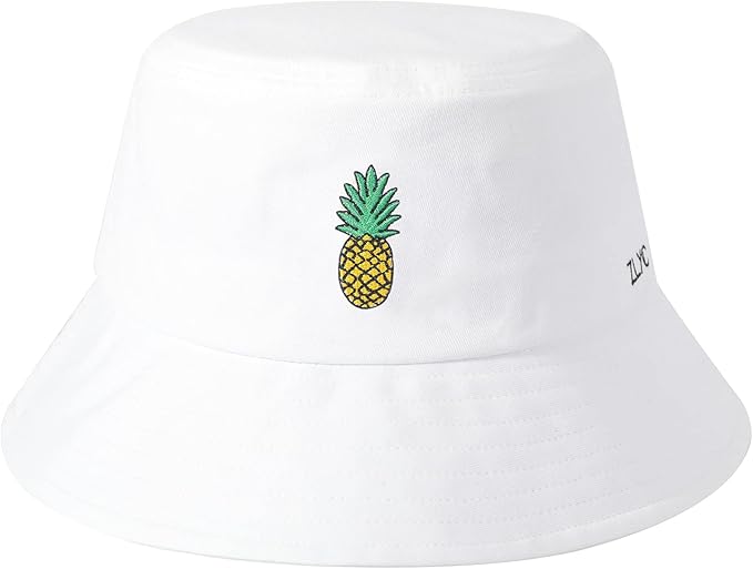 ZLYC Unisex Fashion Embroidered Bucket Hat Summer Fisherman Cap for Men Women
