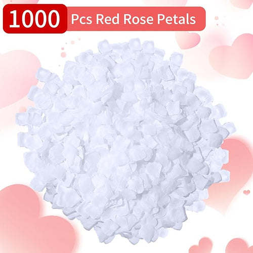 1000 Pcs Artificial Fake Rose Petals,Flower Petals for Romantic Night, Engagement, Party, Wedding, Event Flower Decorations, in Bulk(White)
