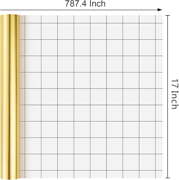 Merture Gold Wrapping Paper Roll - 17 In X 784.4 In (92.6 sqft) Metallic Gold Solid Color Gift Wrap with Grid Cutting Lines for Christmas, Wedding, Birthday, Valentines Day, Mothers Day, Baby Shower