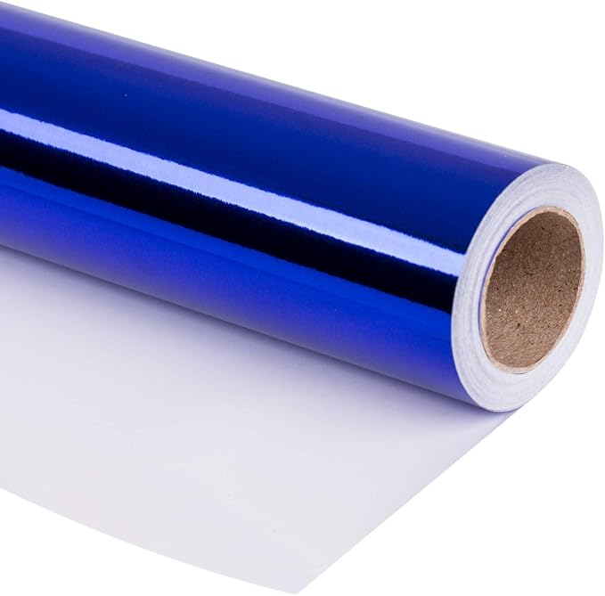 RUSPEPA Royal Blue Metallic Wrapping Paper - 81.5 Sq Ft - Solid Color Paper Perfect for Wedding,Birthday,Christmas,Baby Show - 30 inches x 32.8 feet
