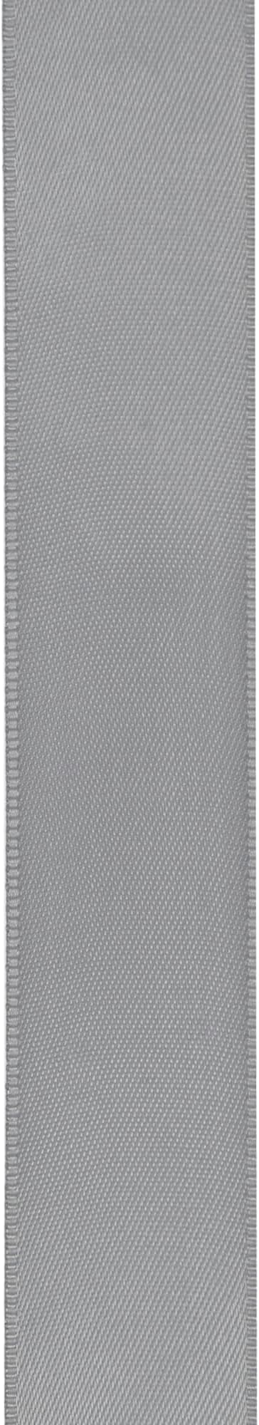 LIUYAXI Silver Stain Ribbon, 1/2" X Continuous 50 Yards, Double Faced Fabric Ribbon Perfect for Gift Wrapping Wedding Christmas Birthday Floral Arrangement Craft