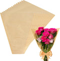 MYGOGOART 50 Pcs Flower Bouquet Wrapping Paper Flower Bags Sleeves for Bouquets Kraft Paper Floral Wrap Bags Flower Bouquet Supplies(14 x 16 x 3.9 inches)