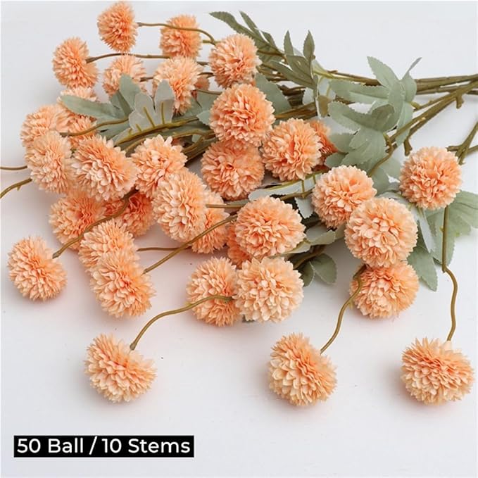 Artificial Flowers for Vases 20.5 Inch 10 Stems，Silk Dried Fake Mums Bouquet Indoor Faux Floral Arrangements for Decoration (Yellow)