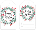 Andaz Press Christmas Holiday Season Classic Gift Tags, Merry Christmas to from Classic Favor Tags, Holly Wreath Design, for Holiday Events, Parties, and Favors, 60-Pack