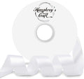 Humphrey's Craft 1 Inch White Double Faced Satin Ribbon - 50 Yards Variety of Color for Crafts Gift Wrapping DIY Bows Bouquet Decoration Sewing Christmas Tree Wedding and Invitation Card.