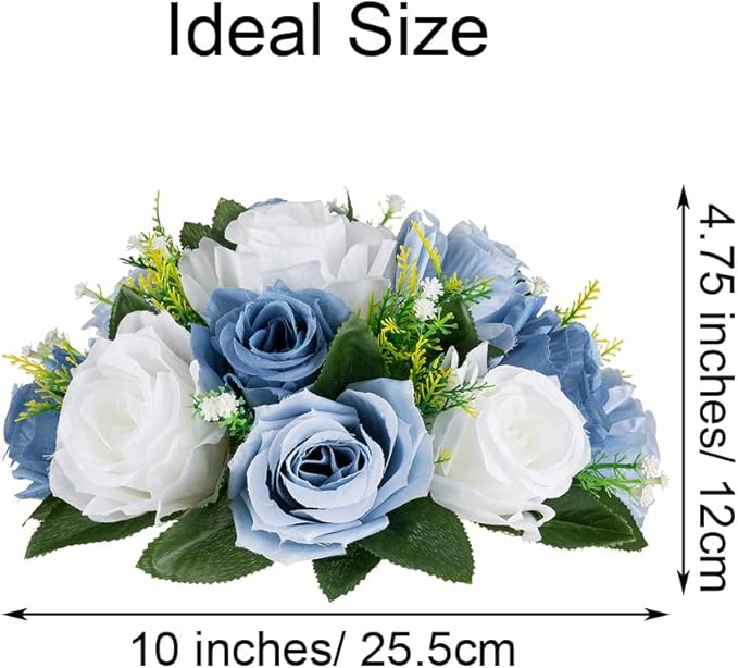 Flower Centerpieces for Wedding Tables: Wedding Table Decorations Dusty Blue & White Flower Balls Centerpieces for Engagement Cerebration Party Center Pieces 10 Packs