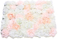 5 PCS Artificial Flowers Wall Decoration 24" x 16" Decorative Hydrangea Flower Panels Flower Wall for Home Party Wedding Christmas Festival Photo Backgdrop Decor (5 PCS, Champagne+Pink+White)