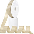 Beige Satin Ribbon, Double Faced 1 Inch X 50 Yards Beige Ribbon, Premium Satin Ribbon for Gift Wrapping, Crafts, Hair Bow Making, Sewing, Flower Bouquet, Wedding Party Decor