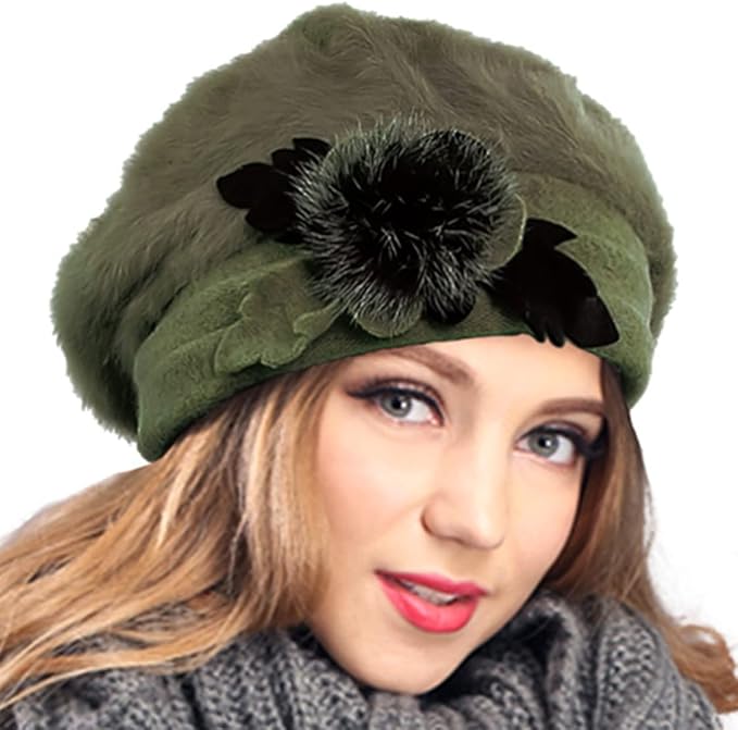 VECRY Women's 100% Wool Bucket Hat Felt Cloche Beret Dress Winter Beanie Hats