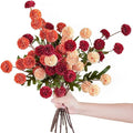 9 pcs Fall Flowers Artificial Pompon Mum - Fake Kiku Flowers Silk Small Mini Chrysanthemum Ball Faux Mum Decor for Autumn Filler DIY Bouquet Centerpieces Arrangements Shower(Multicolor-Fall-9Pcs)