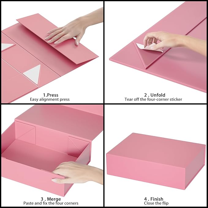 Pink Gift Boxes 11.9" x 8.5" x 3.3" with Magnetic Closure Lid Gift Box for Presents,Bridesmaid Gifts Boxe,Cute Boxes,Birthday Gift Box,Luxury for Gift Packaging, Magnetic Gift Boxe for Wrapping Gifts