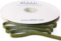 Ribbli Moss Green Velvet Ribbon 3/8 Inches Continuous 25 Yard Spool Moss Green Christmas Ribbon for Gift Wrapping Crafts Home Decor