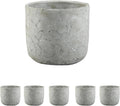 Serene Spaces Living CrackleStone Rustic Cement Vase, Decorative Planter with Cracked Texture, Perfect for Succulents, Small Plants, or Floral Arrangements, 7" Diameter & 6" Tall, Pack of 6