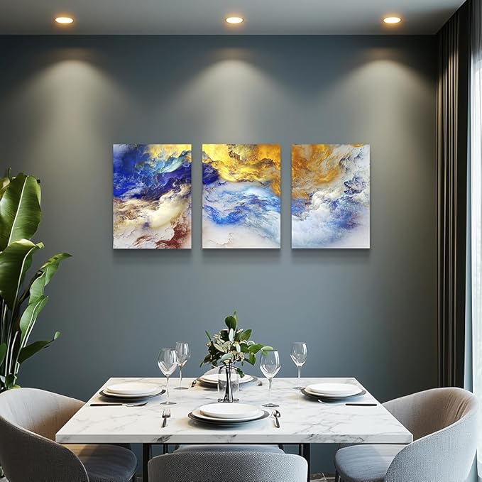 Abstract Wall Art for Living Room Bedroom Decoration Office Wall Decor Wall Artworks 3 piece Bathroom decor Giclee posters Abstract Watercolor painting Canvas Prints Pictures modern Home decor Art