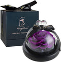 Rose Flower Birthday Gifts for Women Forever Preserved Real Rose in Glass Dome Gift Flower,Women Gifts Eternal Beautiful Heart Design for Her Valentines Day Mothers Day Christmas Anniversary Birthday