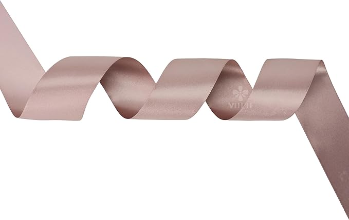 MEEDEE Dusty Rose Satin Ribbon 2 Inch Dusty Pink Ribbon Lux Double Faced Ribbons by 25 Yards Silk Satin Ribbons for Gift Wrapping, Weddings, Flower Bouquet, Holiday Decorating