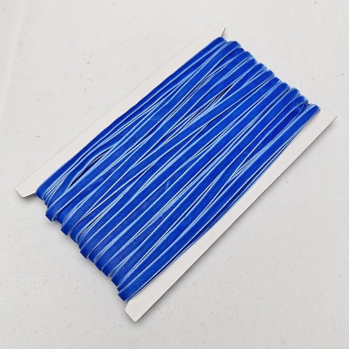 Chenkou Craft Blue 25 Yards 1/4" Velvet Ribbon Lots Bulk (Blue, 1/4"(6mm))