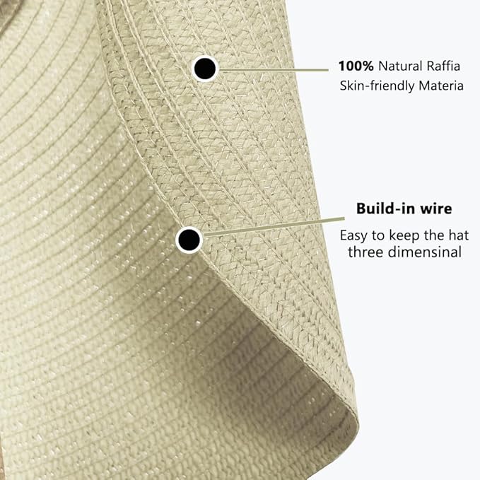 Oversized Beach Straw Hats for Women Extra Large Wide Brim Beach Hat Foldable Roll up Floppy Sun Hat