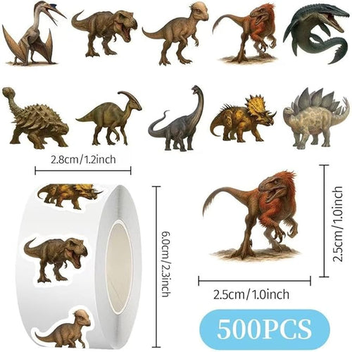 1000 Pcs Dinosaur Stickers for Kids Classroom Boys Girls School Students.2 Roll 1 Inch Cute Dino Animal Stickers Bulk Gift Party Favors.Teacher Reward Sticker Packs for Water Bottles Phone Laptop