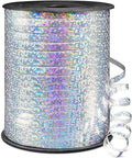 500 Yards Shiny Metallic Silver Curling Ribbon with Spool, 1/5" Holographic Curly Ribbons - Perfect for Gift Wrapping, Florist Flowers, Birthday Party Decorations, Balloon String