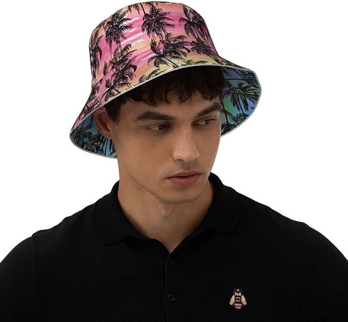 Hat Reversible Fisherman Hats Double Sided Wearing for Women Men Boys Girls