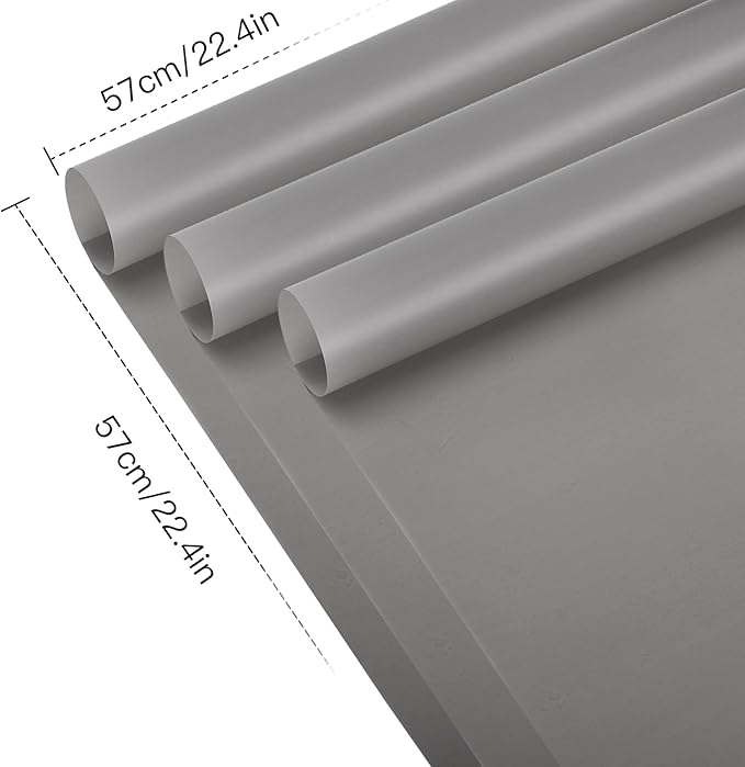 WRAPAHOLIC 20 Sheets Flower Wrapping Paper - 22.4 x 22.4 inch Pure Light Grey Water-Resistant Floral Bouquet Wrapping Paper, Florist Supplies Packaging for Wedding Birthday Gift DIY