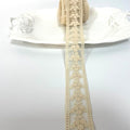 5 Yard Floral Lace Ribbon, Delicate Daisy Lace Trim for Wedding Dresses, DIY Crafts, Clothing, and Curtain Embellishments(Beige)