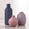Ceramic Vase Set of 3, Modern Neutral Vases for Home Decor, Purple Gray Blue Pottery Vases for Pampas Grass, Dried or Fresh Flowers, Decorative Vase for Table, Shelf, Kitchen, Living Room, Bedroom