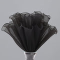 Banxidi Korean Style Ruffle Yarn Floral Wrapping Paper 1 Roll Florist Supplies Waterproof Flower Bouquet Wrapping Paper Floral Supplies for Fresh Flowers,DIY Crafts, 11in x 14.8ft (Wave Yarn Black)