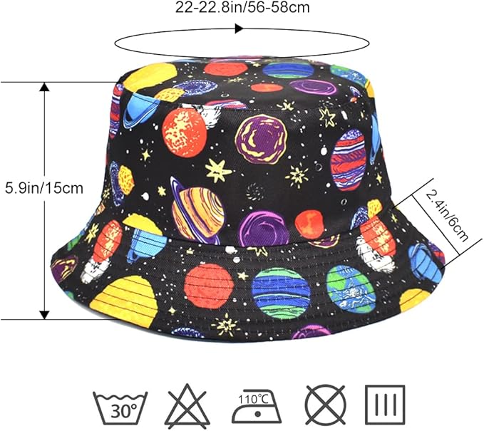 Malaxlx Unisex Bucket Hat Beach Sun Hat Aesthetic Fishing Hat for Men Women Teens, Reversible Double-Side-Wear