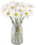 IPOPU 15pcs Daisies Artificial Flowers Faux White Daisies Flowers 12" Fake Wildflowers Flower Silk Flowers for Floral Arrangements Wedding Home Garden Decor (White)