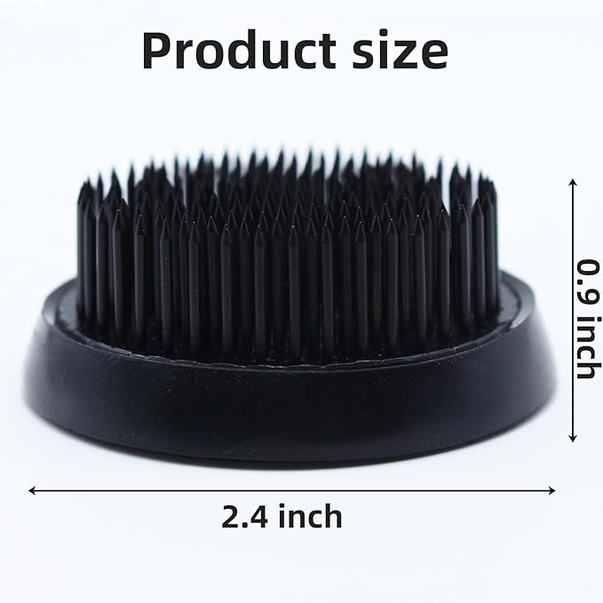 Floral Frogs for Flower Arrangements, 2.4" Round Metal Flower Frog Vase Arranger Black Pin Holder for Ikebana, DIY Flower Craft Arrangements (60mm Black)