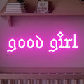 Good Girl neon sign, Good girl Romance club, Book lover, gift for girl, home bedroom decor, nursery wall decor, Dark Romance, gothic decor, Midwest Princess Tour Decoration, Christmas WlW Pride Gifts