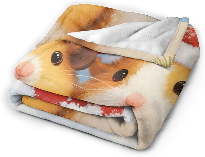 Guinea Pig Blanket Cute Christmas Guinea Pig Throw Blanket Soft Cozy Fleece Fuzzy Stuffed Plush Flannel Gifts for Girls Women Boys Kids Adults 60"X80"