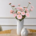 Faux Chrysanthemum Flowers 8pcs Silk Fake Daisies Light Pink Artificial Calendulas for Vase Table Centerpiece Home Wedding Party Garden Decoration(Light Pink)