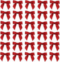 7Rainbows 50pcs Boutique 1.5" Red Satin Ribbon Mini Bows for Craft Sewing Scrapbooking Wedding and Gift Wrapping