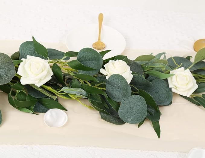 IPOPU Glitter Roses,50pcs Glitter Flowers Foam Rose with Stem for DIY Wedding Bridal Bouquet Home Party Christmas Decoration(Ivory)