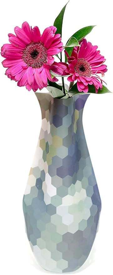MODGY Expandable Flower Vase Plastic Decorative Modern Vases for Flowers Centerpieces Dining Table Decor Living Room Bathroom Wedding Office, Bizzyb
