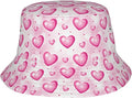 Love Bucket Hat Heart Fisherman Cap Romantic Bucket Hats Sun Caps for Hiking Camping