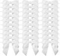 7Rainbows 30pcs Boutique 2.5" White Satin Ribbon Twist Tie Bows for Tying Up Packages Gift Wrapping