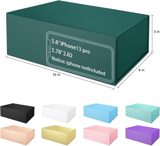 Green Gift Boxe 10" x 6" x 3" with Magnetic Closure Lid Gift Boxes for Presents,Bridesmaid Gifts Box,Cute Box,Birthday Gift box,Luxury for Gift Packaging, Magnetic Gift Box for Wrapping Gifts