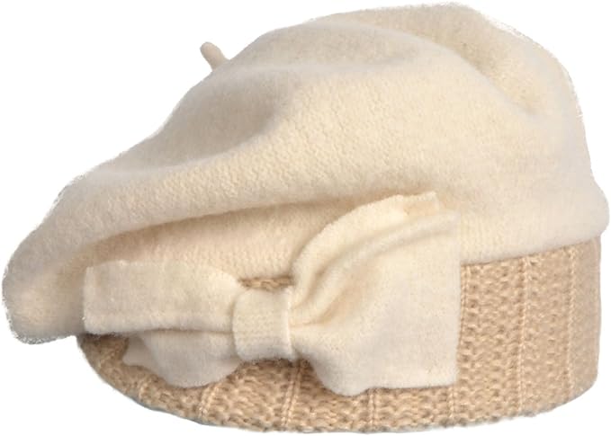 VECRY Lady French Beret 100% Wool Beret Floral Dress Beanie Winter Hat