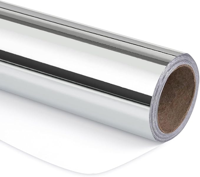 RUSPEPA Silver Metallic Wrapping Paper - Solid Color Paper Perfect for Wedding, Birthday, Christmas, Baby Shower - 17 Inches X 32.8 Feet