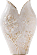 Wabi-Sabi Ceramic Vase, Nordic Minimalist Handmade Pottery for Fresh & Dried Flowers, Retro Glazed Decorative Centerpiece, Gift Box Packaging, 26cm Height