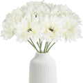 White Daisy Flowers Artificial Flowers Silk Flowers Gerber Daisy Artificial 10PCS Fake Daisies 17.7in Faux Daisies for Wedding Bridal Bouquet Party Home Kitchen Decor(White)