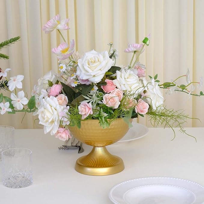 6.5 inch 20 pcs Brass Vase Bowl Gold Centerpieces for Tables Wedding Party Event Gold Accent Decorative Bowl Vintage Style